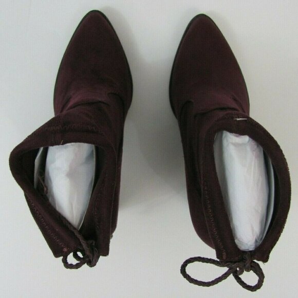 Dolce Vita Women's Boots Stella Suede Block Heel Dark Purple Oxblood NEW IN BOX - Picture 4 of 6